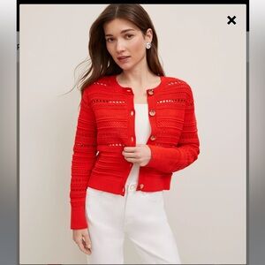 Ann Taylor Pointelle Textured Cardigan